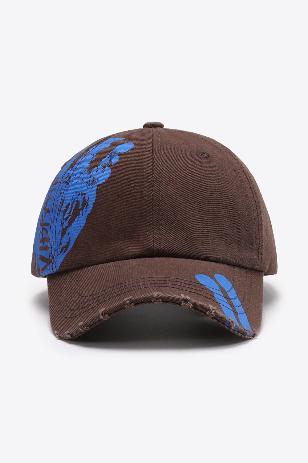 VIBRA Graphic Distressed Adjustable Baseball Cap - 7 Semicolon Couture