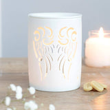 White Angel Wings Cut Out Oil Burner and Wax Warmer - 7 Semicolon Couture