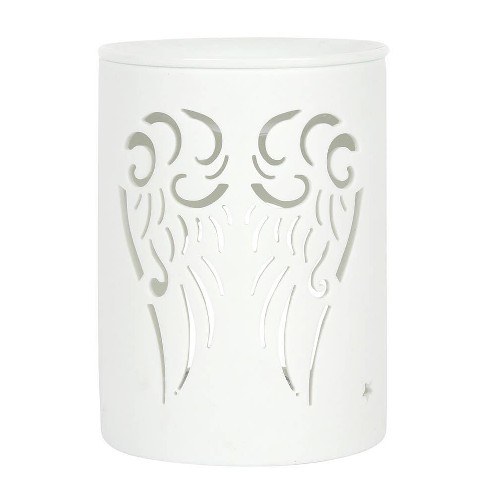 White Angel Wings Cut Out Oil Burner and Wax Warmer - 7 Semicolon Couture