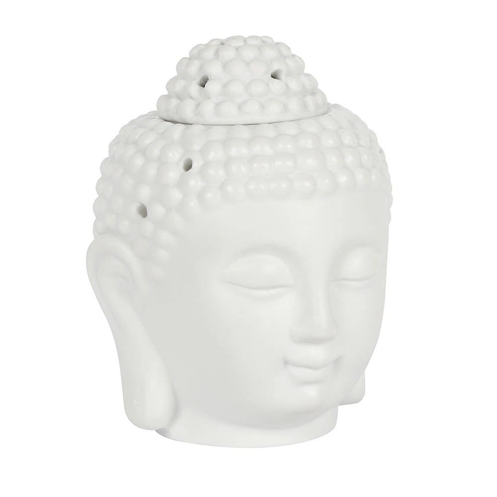 White Buddha Head Oil Burner and Wax Warmer - 7 Semicolon Couture