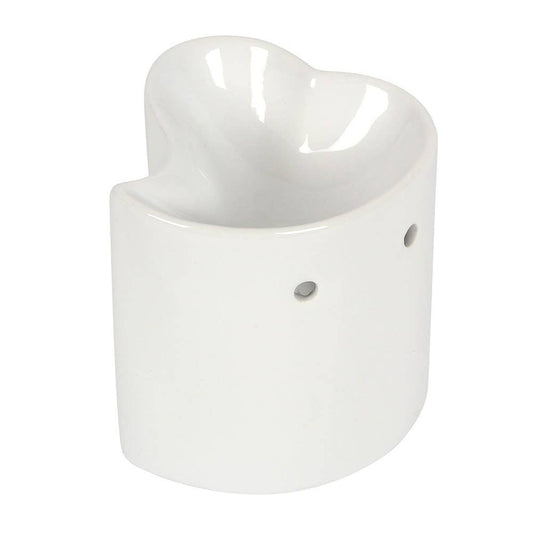 White Heart Oil Burner and Wax Warmer - 7 Semicolon Couture