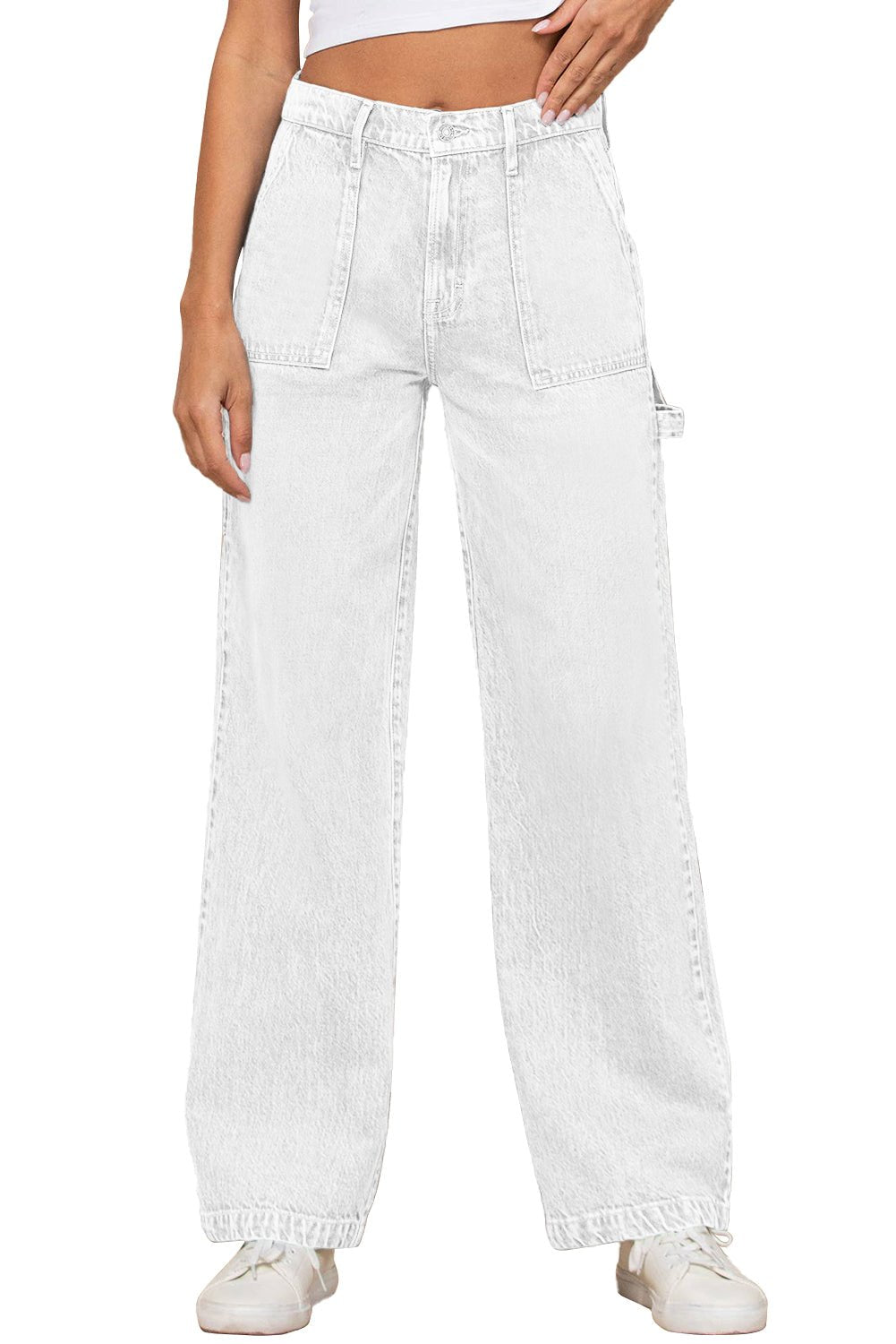 White High Waist Pants - 7 Semicolon Couture