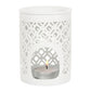 White Matte Lattice Cut Oil Burner and Wax Warmer - 7 Semicolon Couture