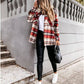 WOOLEN SHIRT LONG - SLEEVED PLAID COAT - 7 Semicolon Couture