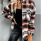 WOOLEN SHIRT LONG - SLEEVED PLAID COAT - 7 Semicolon Couture