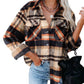 WOOLEN SHIRT LONG - SLEEVED PLAID COAT - 7 Semicolon Couture