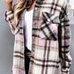 WOOLEN SHIRT LONG - SLEEVED PLAID COAT - 7 Semicolon Couture