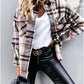 WOOLEN SHIRT LONG - SLEEVED PLAID COAT - 7 Semicolon Couture