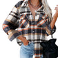 WOOLEN SHIRT LONG - SLEEVED PLAID COAT - 7 Semicolon Couture