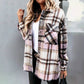 WOOLEN SHIRT LONG - SLEEVED PLAID COAT - 7 Semicolon Couture