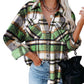 WOOLEN SHIRT LONG - SLEEVED PLAID COAT - 7 Semicolon Couture