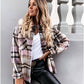 WOOLEN SHIRT LONG - SLEEVED PLAID COAT - 7 Semicolon Couture