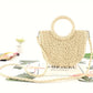 Woven Straw Crossbody Bag - Half - Round - 7 Semicolon Couture