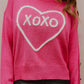 XOXO Round Neck Drop Shoulder Sweater - 7 Semicolon Couture