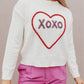 XOXO Round Neck Drop Shoulder Sweater - 7 Semicolon Couture