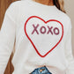 XOXO Round Neck Drop Shoulder Sweater - 7 Semicolon Couture