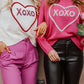 XOXO Round Neck Drop Shoulder Sweater - 7 Semicolon Couture