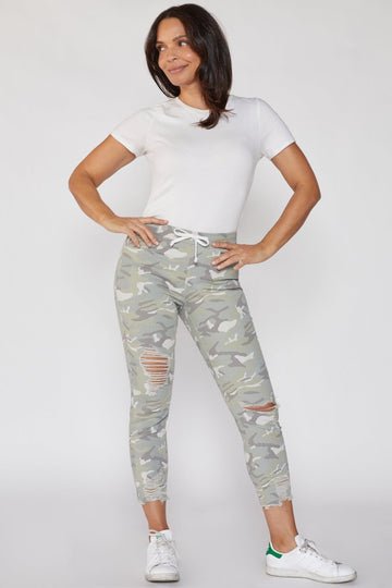 YMI - Distressed Denim Joggers - 7 Semicolon Couture