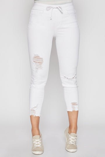 YMI - Distressed Denim Joggers - 7 Semicolon Couture