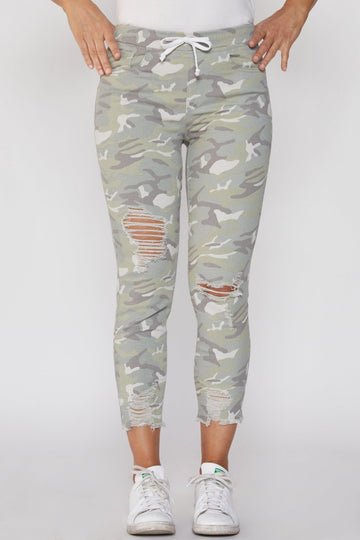 YMI - Distressed Denim Joggers - 7 Semicolon Couture