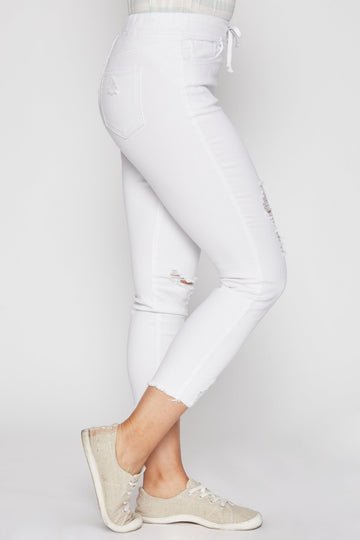 YMI - Distressed Denim Joggers - 7 Semicolon Couture