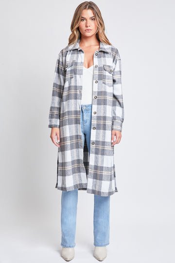 YMI - Plaid Shacket Duster - 7 Semicolon Couture