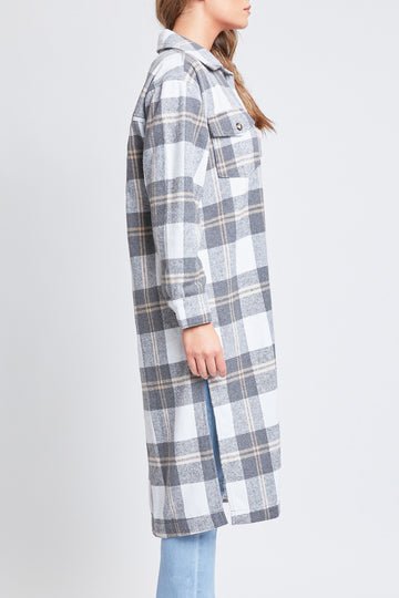 YMI - Plaid Shacket Duster - 7 Semicolon Couture