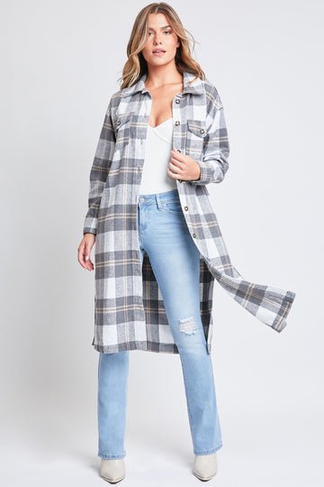 YMI - Plaid Shacket Duster - 7 Semicolon Couture