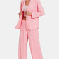 Zenana Button Down Long Sleeve Top and Pants Lounge Set - 7 Semicolon Couture