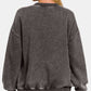 Zenana Full Size Acid Wash Fleece Long Sleeve Sweatshirt - 7 Semicolon Couture