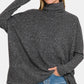 Zenana Full Size Brushed Melange Hacci Turtleneck Sweater - 7 Semicolon Couture