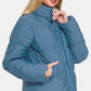 Zenana Zip Up Turtleneck Puffer Jacket with Pockets - 7 Semicolon Couture